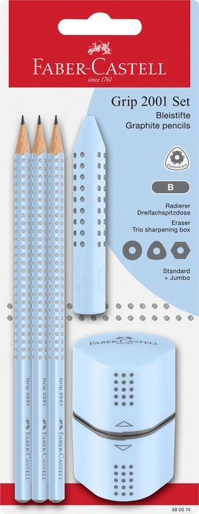 Produktbild: Faber-Castell Bleistiftset Grip 2001 sky blue BK