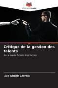Produktbild: Critique de la gestion des talents