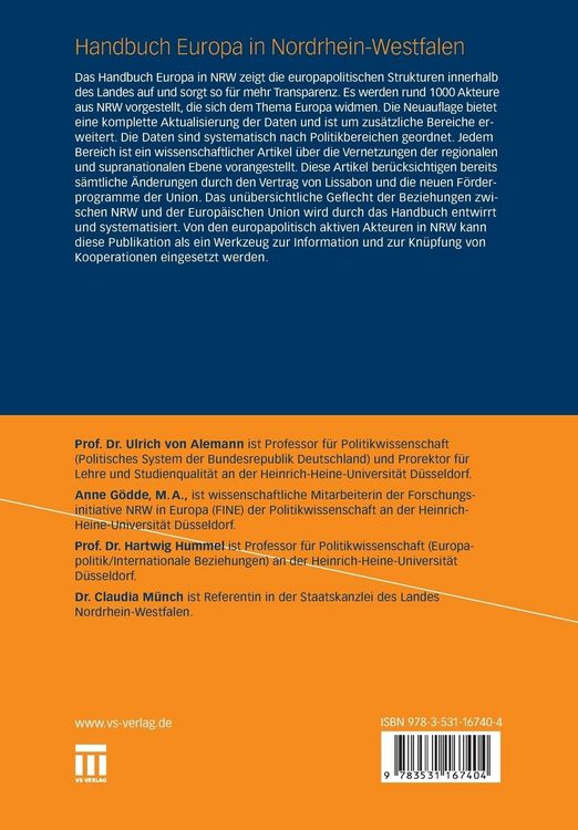 Produktbild: Handbuch Europa in Nordrhein-Westfalen