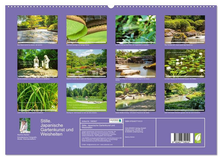 Produktbild: Stille. Japanische Gartenkunst und Weisheiten (hochwertiger Premium Wandkalender 2026 DIN A2 quer), Kunstdruck in Hochglanz