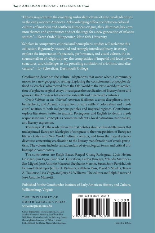 Produktbild: Creole Subjects in the Colonial Americas