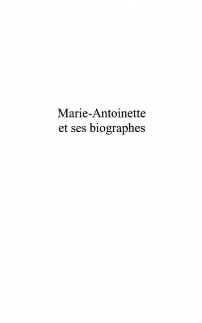 Produktbild: Marie-Antoinette et ses biographes