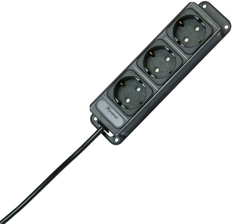 Produktbild: Kopp 127015013 Steckdosenleiste 3fach Anthrazit Schutzkontakt 1St.