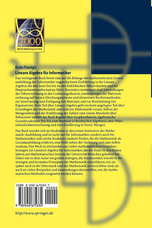 Produktbild: Lineare Algebra f&uuml;r Informatiker