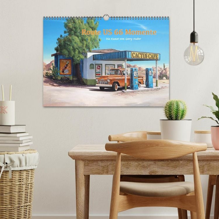 Produktbild: Route US 66 Momente Gem&auml;lde von Georg Huber (Wandkalender 2026 DIN A3 quer), CALVENDO Monatskalender
