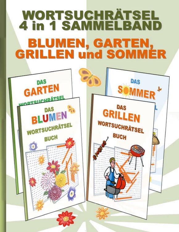 Produktbild: Wortsuchr&auml;tsel 4 in 1 Sammelband Blumen, Garten, Grillen und Sommer