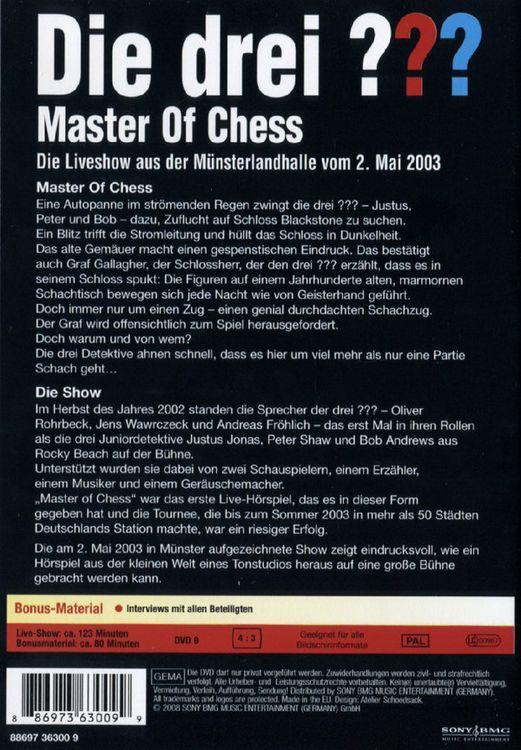 Die Drei Fragezeichen Master Of Chess Live Die drei ??? Master of Chess - DVD | Thalia