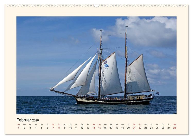 Produktbild: Unter vollen Segeln Traditionssegler auf der Ostsee (hochwertiger Premium Wandkalender 2026 DIN A2 quer), Kunstdruck in Hochglanz