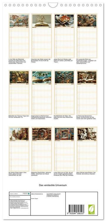 Produktbild: Familienplaner 2027 - Das versteckte Universum mit 5 Spalten (Wandkalender, 21 x 45 cm) CALVENDO