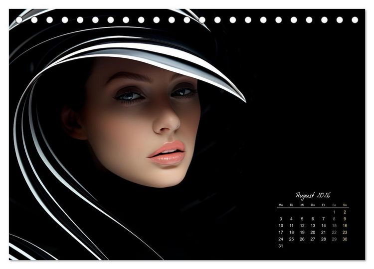 Produktbild: Haute Couture - Wei&szlig; trifft Schwarz (Tischkalender 2026 DIN A5 quer), CALVENDO Monatskalender
