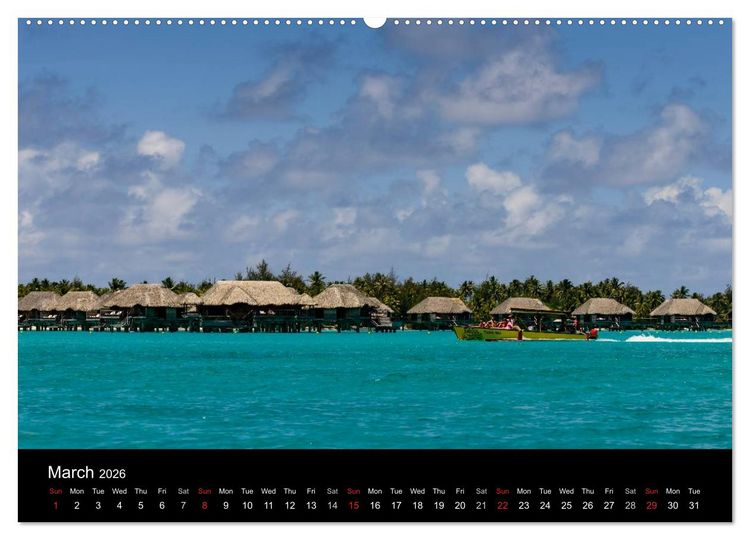 Produktbild: Bora Bora, Paradise islands (High Quality Premium Wall Calendar 2026 DIN A2 landscape),CALVENDO 12 Month Wall Calendar