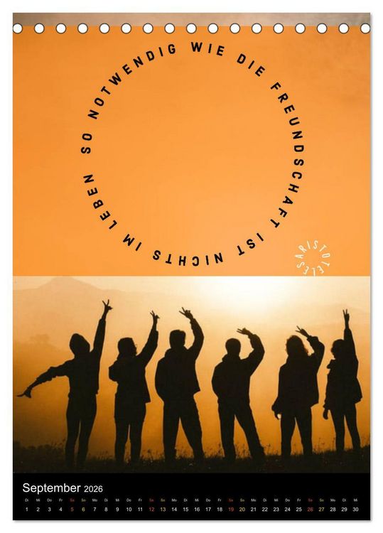 Produktbild: Freundschaft Weisheiten und Zitate (Tischkalender 2026 DIN A5 hoch), CALVENDO Monatskalender