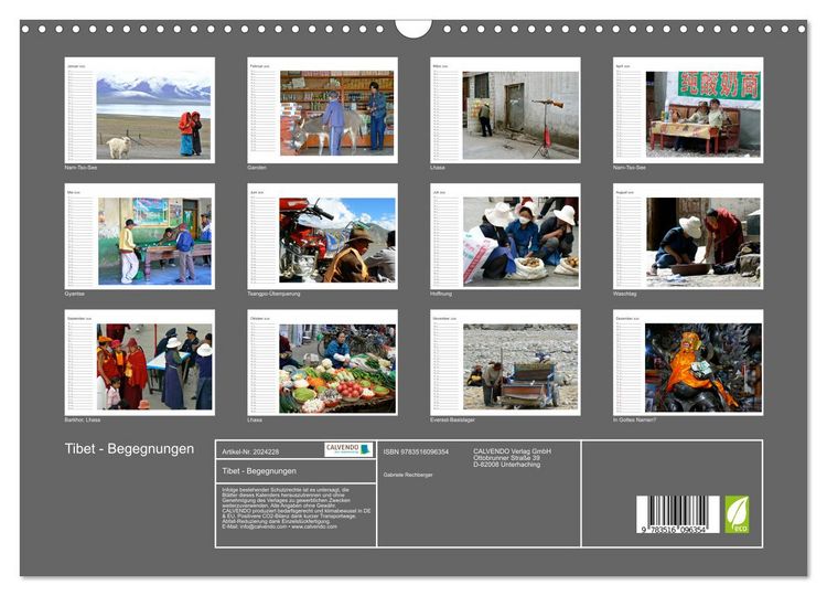 Produktbild: Tibet - Begegnungen (Wandkalender 2026 DIN A3 quer), CALVENDO Monatskalender