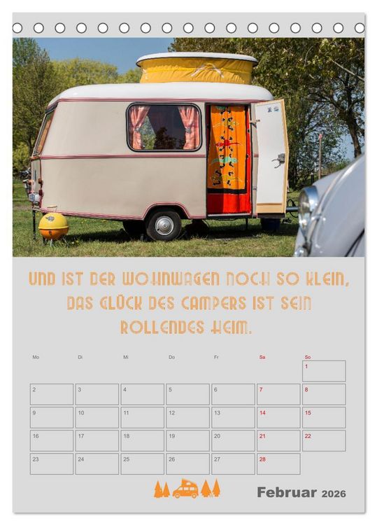 Produktbild: Camping - Hotel kann jeder! (Tischkalender 2026 DIN A5 hoch), CALVENDO Monatskalender