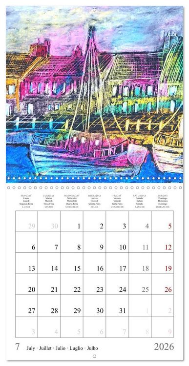 Produktbild: Maritime Adventures - Colourfully painted boats (Wall Calendar 2026 12 &times; 12 Inch) CALVENDO 12 Month Wall Calendar