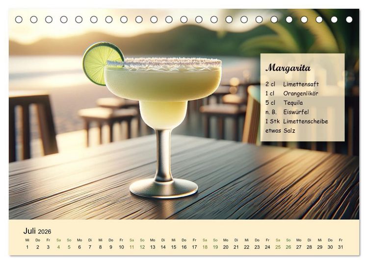 Produktbild: Cocktail-Klassiker (Tischkalender 2026 DIN A5 quer), CALVENDO Monatskalender