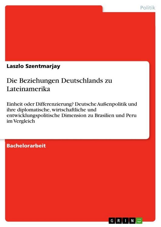 Produktbild: Die Beziehungen Deutschlands zu Lateinamerika