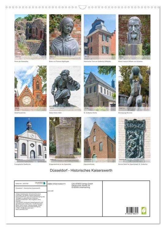 Produktbild: D&uuml;sseldorf - Historisches Kaiserswerth (Wandkalender 2026 DIN A2 hoch), CALVENDO Monatskalender