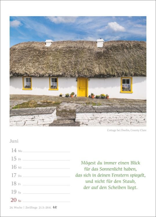 Produktbild: Irische Segensw&uuml;nsche Wochenkalender 2027 - mit Zitaten