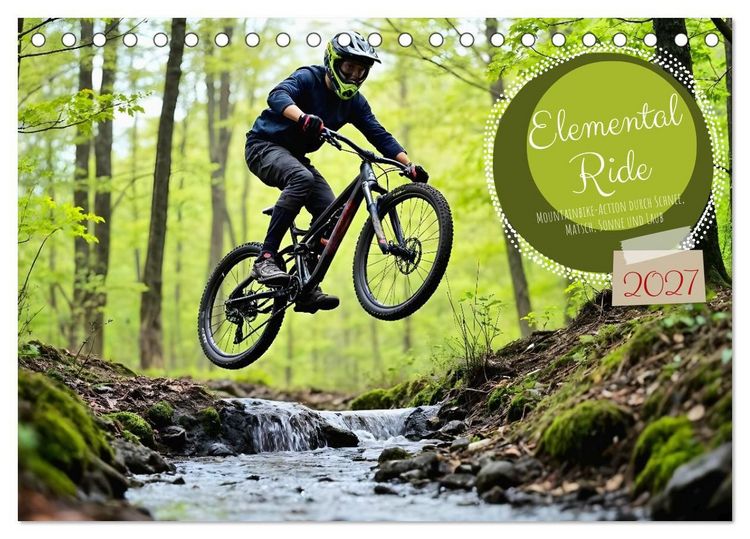 Produktbild: Elemental Ride. Mountainbike-Action durch Schnee, Matsch, Sonne und Laub (Tischkalender 2027 DIN A5 quer), CALVENDO Monatskalender