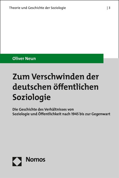 Produktbild: Zum Verschwinden der deutschen &ouml;ffentlichen Soziologie