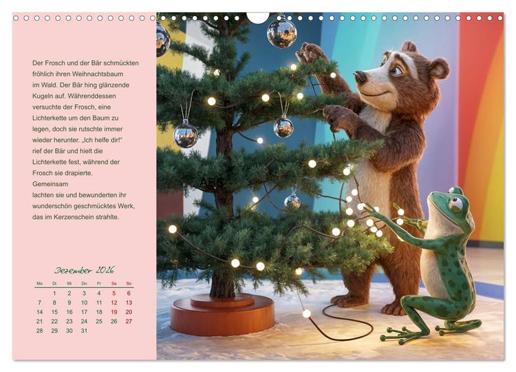 Produktbild: Der Frosch und der B&auml;r - Ein Jahr voller Abenteuer (Wandkalender 2026 DIN A3 quer), CALVENDO Monatskalender