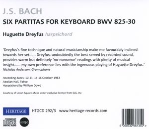Produktbild: Dreyfus, H: Six Partitas BWV 825-830