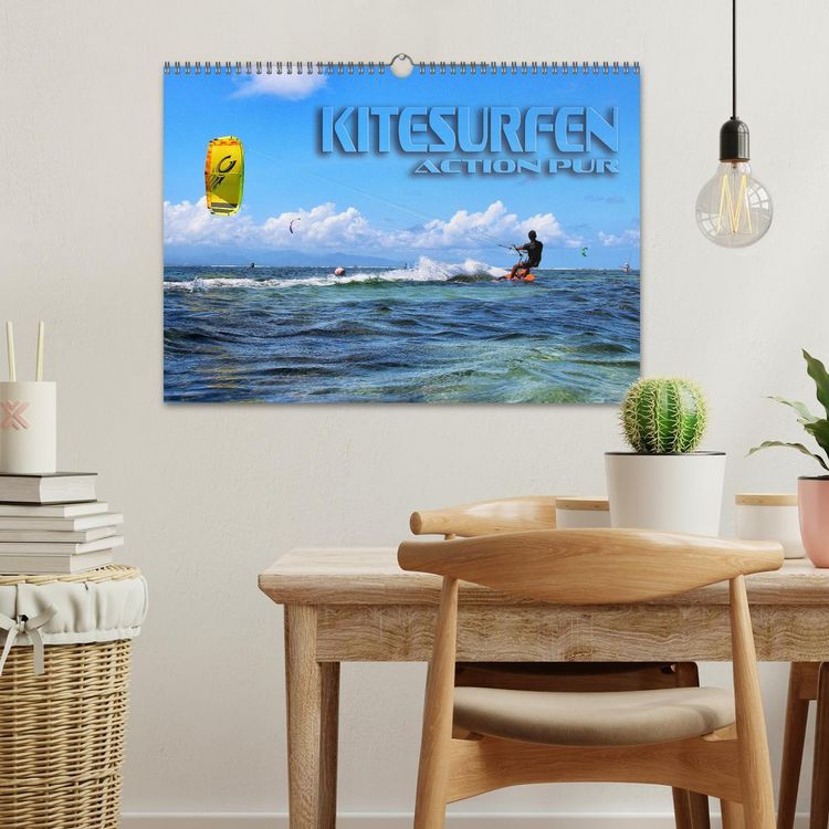 Produktbild: Kitesurfen - Action pur (Wandkalender 2026 DIN A3 quer), CALVENDO Monatskalender