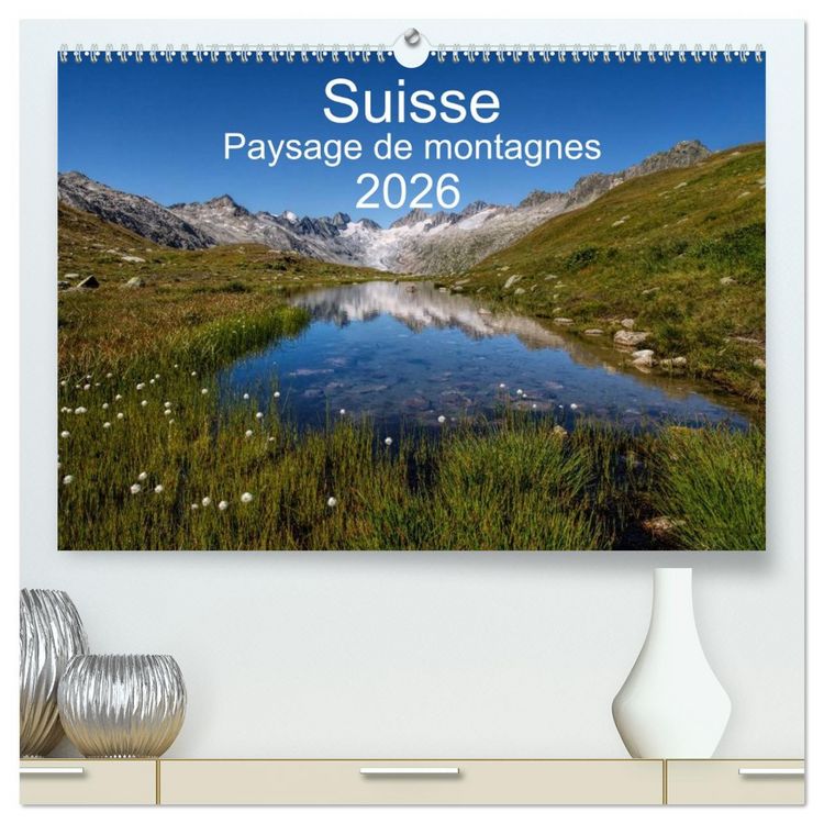Produktbild: Suisse - Paysage de montagnes 2026 (Calendrier mural 2026 DIN A2 vertical) calendrier de bureau