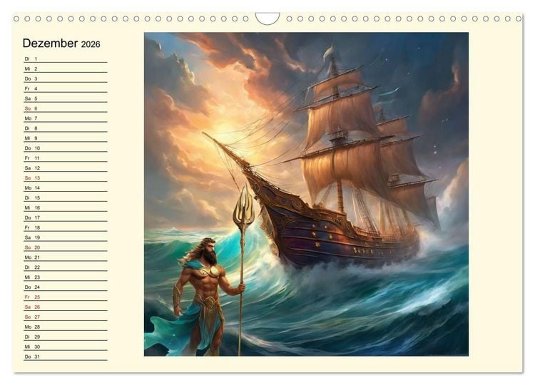 Produktbild: Meeresmythen (Wandkalender 2026 DIN A3 quer), CALVENDO Monatskalender