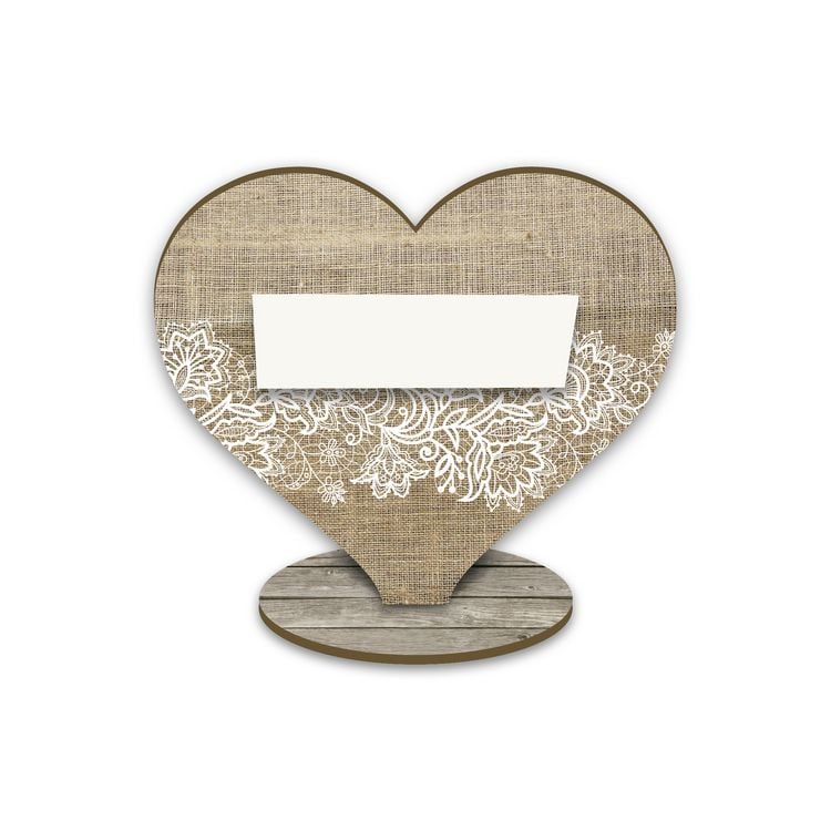 Produktbild: familiawedding 25 Tischkarten zur Hochzeit "Ja ich Will" Herz-Design