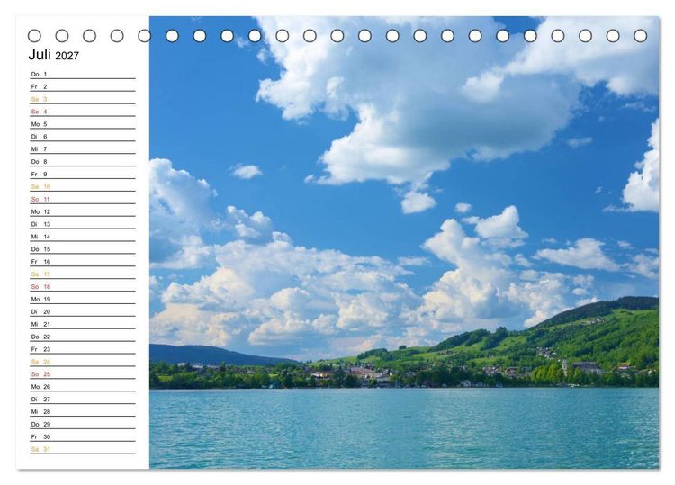 Produktbild: Traumhafter Mondsee (Tischkalender 2027 DIN A5 quer), CALVENDO Monatskalender