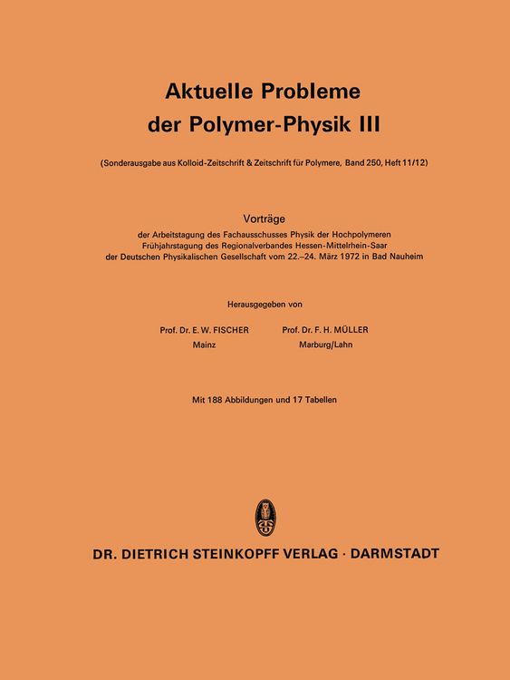 Produktbild: Aktuelle Probleme der Polymer-Physik III