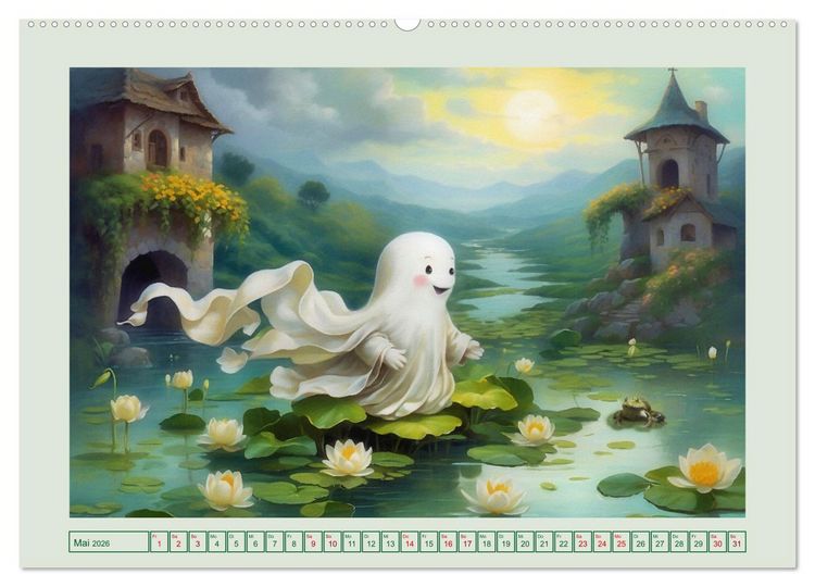 Produktbild: Korbinian, der kleine Geist (Wandkalender 2026 DIN A2 quer), CALVENDO Monatskalender