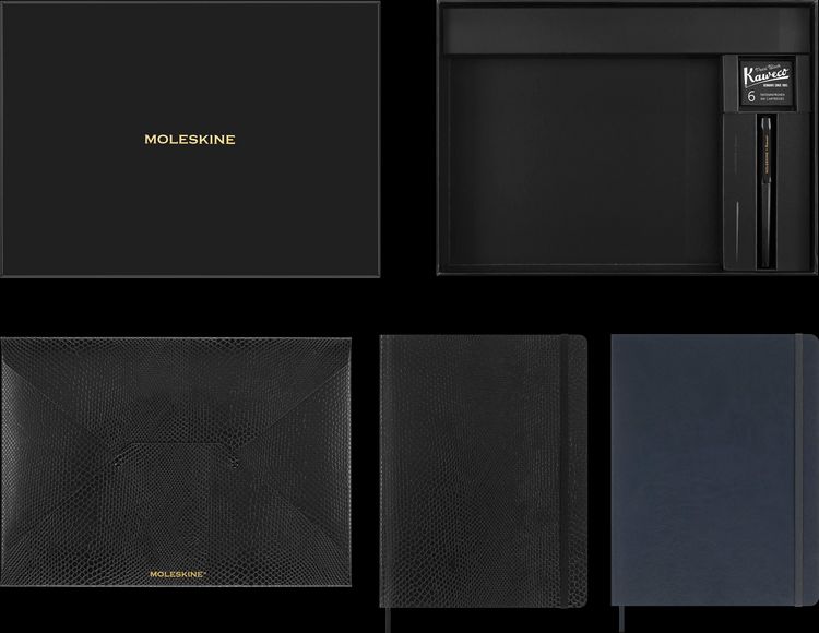 Produktbild: Moleskine Vegea Notizb&uuml;cher (2x), XL, liniert, weicher Einband, schwarz und Capri Petroleum