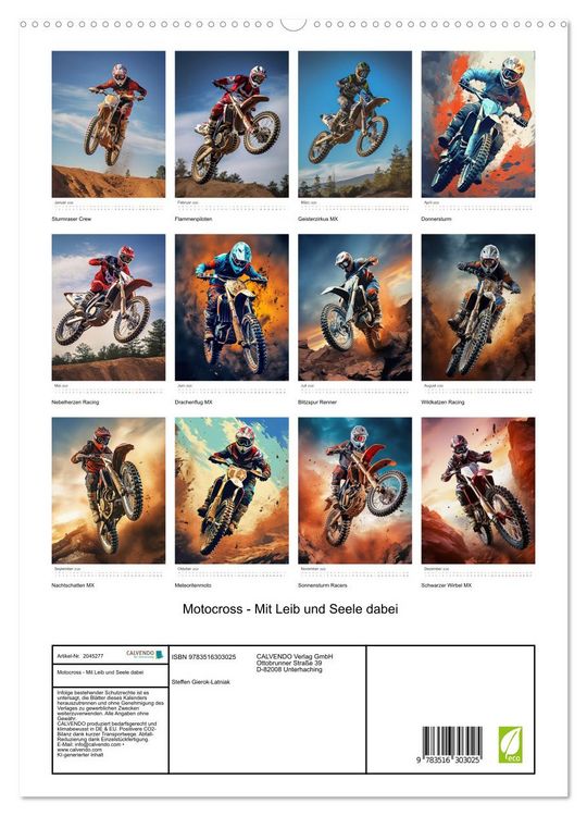 Produktbild: Motocross - Mit Leib und Seele dabei (hochwertiger Premium Wandkalender 2026 DIN A2 hoch), Kunstdruck in Hochglanz