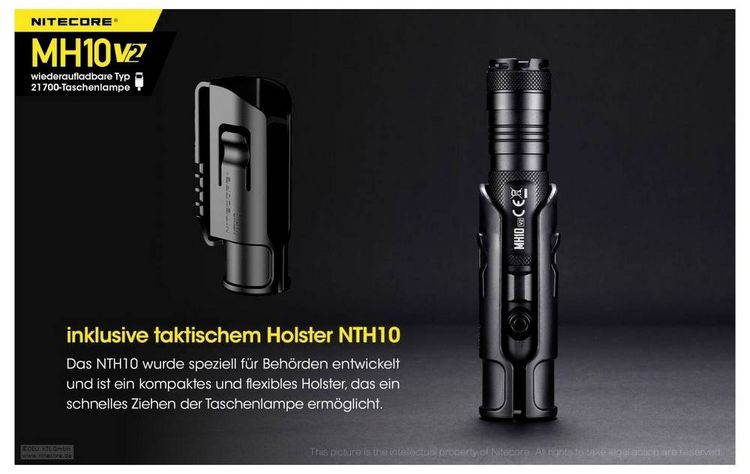 Produktbild: NiteCore MH10 V2 LED Taschenlampe akkubetrieben 1200lm 1500h 77.5g