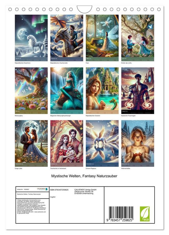 Produktbild: Mystische Welten, Fantasy Naturzauber (Wandkalender 2026 DIN A4 hoch), CALVENDO Monatskalender