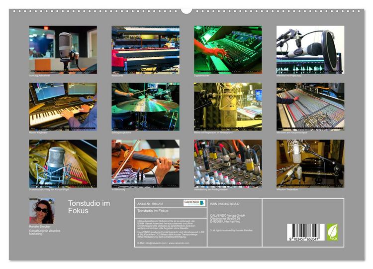 Produktbild: Tonstudio im Fokus (hochwertiger Premium Wandkalender 2026 DIN A2 quer), Kunstdruck in Hochglanz
