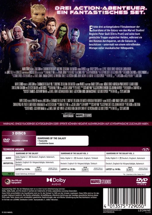 Produktbild: Guardians of the Galaxy - 3-Movie Collection [3 DVDs]