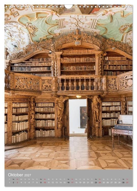 Produktbild: Waldsassen Stiftsbibliothek (Wandkalender 2027 DIN A3 hoch), CALVENDO Monatskalender