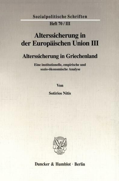 Produktbild: Alterssicherung in der Europ&auml;ischen Union III.
