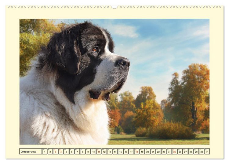 Produktbild: Landseer in der Natur. Majest&auml;tische und sanfte Hundeseelen (Wandkalender 2026 DIN A2 quer), CALVENDO Monatskalender