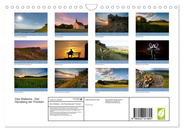 Produktbild: Das Walberla - Der Hausberg der Franken (Wandkalender 2026 DIN A4 quer), CALVENDO Monatskalender