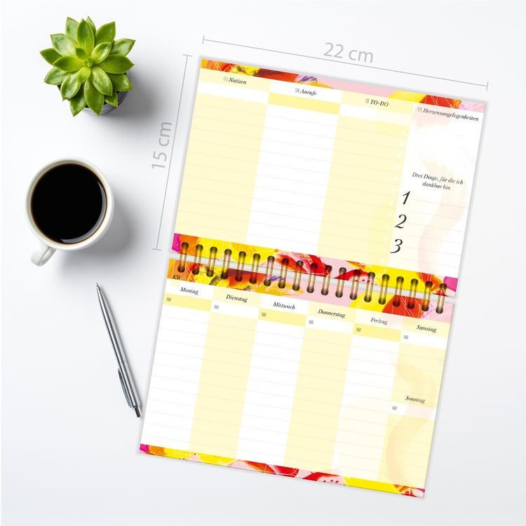 Produktbild: Tischkalender 2024/2025 Der ideale Tisch-Organizer ohne Datum mit stabilem Hardcover und Spiralbindung aus der Art.Collection von Stay Inspired