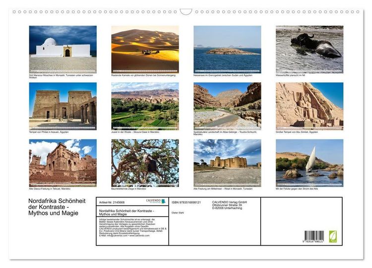 Produktbild: Nordafrika Sch&ouml;nheit der Kontraste - Mythos und Magie (Wandkalender 2026 DIN A2 quer), CALVENDO Monatskalender