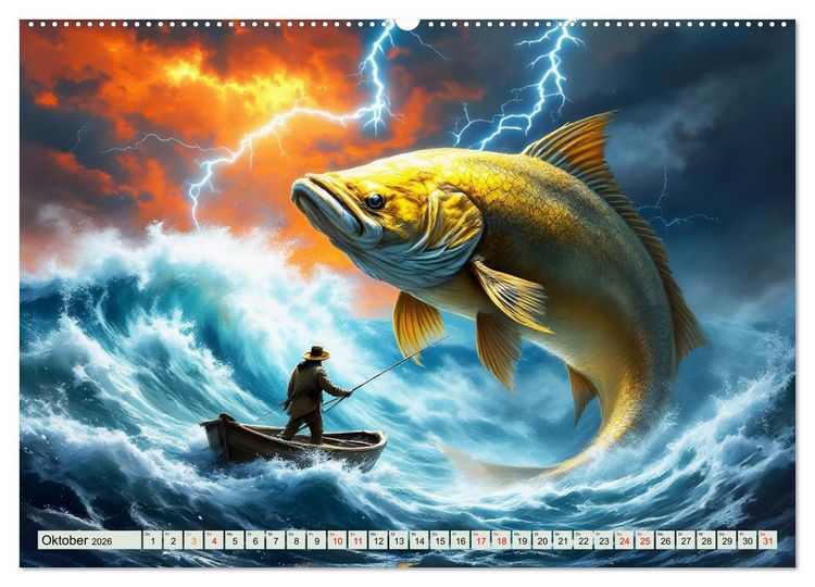 Produktbild: Die unbezwingbaren Fische (hochwertiger Premium Wandkalender 2026 DIN A2 quer), Kunstdruck in Hochglanz