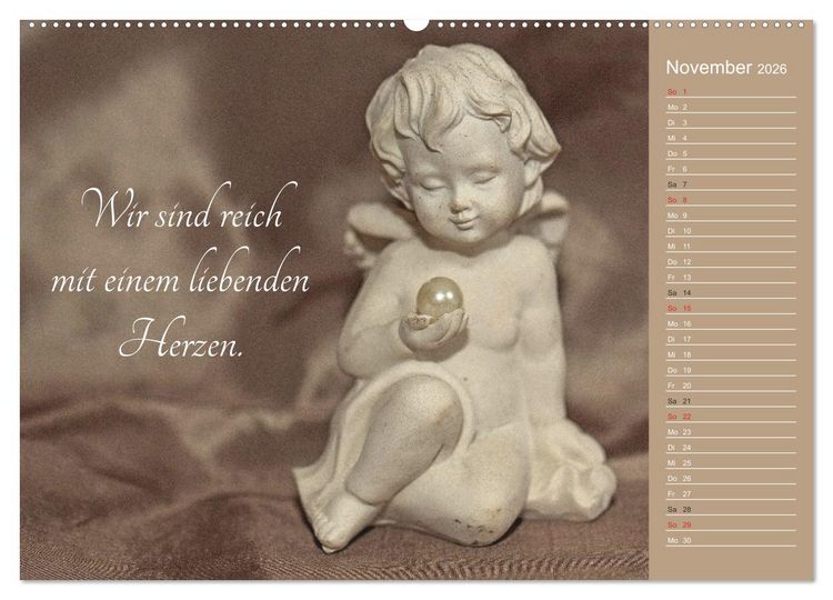 Produktbild: Engel - Die Worte der Liebe (Wandkalender 2026 DIN A2 quer), CALVENDO Monatskalender