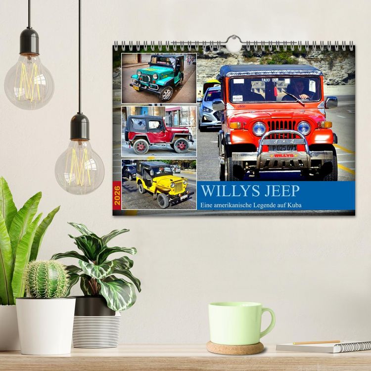 Produktbild: Willys Jeep - Eine amerikanische Legende auf Kuba (Wandkalender 2026 DIN A4 quer), CALVENDO Monatskalender