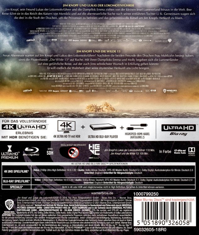 Produktbild: Jim Knopf & Lukas der Lokomotivf&uuml;hrer + Jim Knopf und die Wilde 13 (2 4K Ultra HD) (+ 2 Blu-ray 2D)